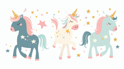 Sweet beautiful unicorn illustration. Vector illustration