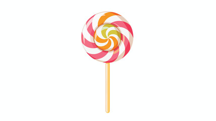 Sweet lollipop isolated icon flat vector isolated