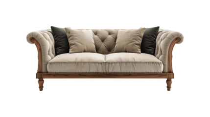 Sofa in contemporary living room Interior Design. furniture for home decoration. isolated on transparent background. 3D render of modern style. Png