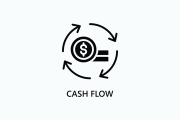 Cash Flow vector, icon or logo sign symbol illustration