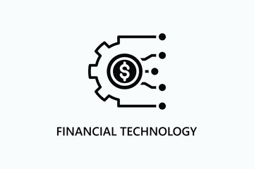 Financial Technology vector, icon or logo sign symbol illustration
