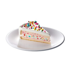 Obraz na płótnie Canvas A piece of birthday cake on saucer SVG isolated on transparent background