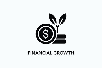 Financial Growth vector, icon or logo sign symbol illustration