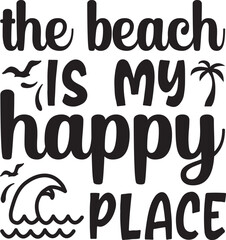 the beach is my happy place SVG