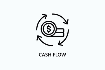 Cash Flow vector, icon or logo sign symbol illustration