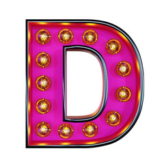 電球のアルファベット文字D。