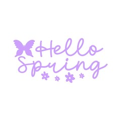 Spring typography design on plain white transparent isolated background for card, shirt, hoodie, sweatshirt, apparel, tag, mug, icon, poster or badge