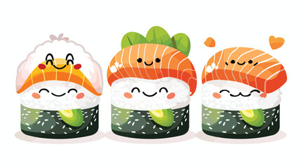 Tamako nigiri sushi menu restaurant cartoon food cute
