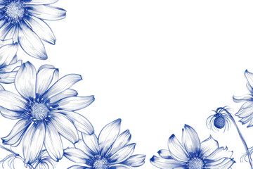PNG Vintage drawing daisys sketch pattern flower.