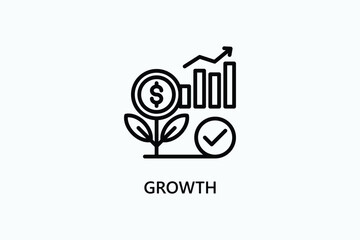 Growth vector, icon or logo sign symbol illustration