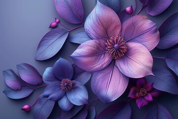 Diwali Concept featuring a Purple Three-dimensional Ornamental Flower