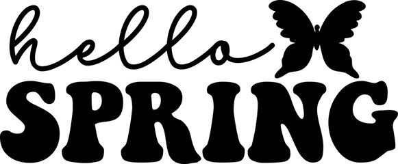 Spring typography design on plain white transparent isolated background for card, shirt, hoodie, sweatshirt, apparel, tag, mug, icon, poster or badge