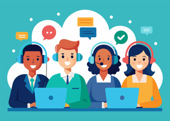 Call center Customer service vector illustration isolated background