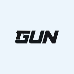 Vector gun text logo design