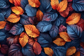 Leaf fall leaves seamless background. Autumn concept. Vector illustration