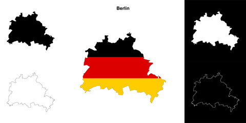 Berlin state outline map set