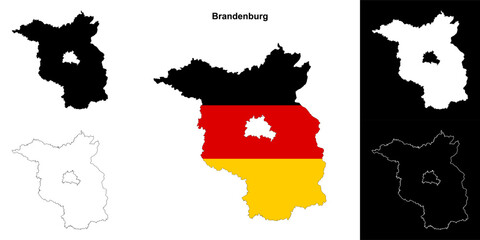 Brandenburg state outline map set