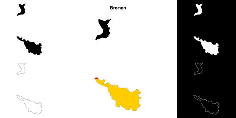 Bremen state outline map set