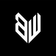 BW letter logo design on Black background. BW creative initials letter logo concept. BW letter design.
