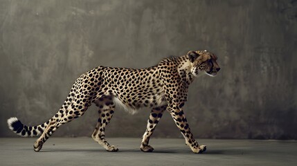 Agile Cheetah Stalking Prey in Savanna Landscape