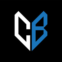 CB letter logo design on Black background. CB creative initials letter logo concept. CB letter design.
