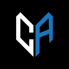 CA letter logo design on Black background. CA creative initials letter logo concept. CA letter design.
