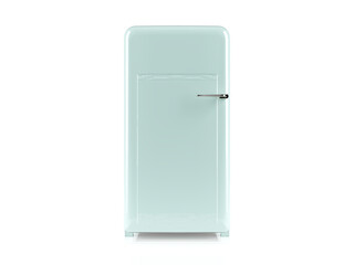 3d render refrigerator blue green retro front isolated