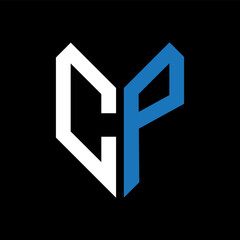 CP letter logo design on Black background. CP creative initials letter logo concept. CP letter design.

