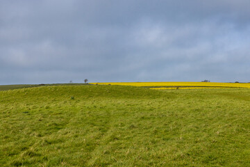 A view over Telescombe Tye in Sussex, on a spring day