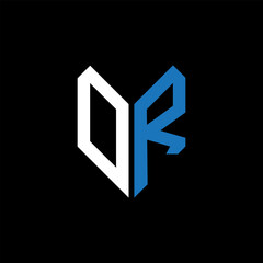 DR letter logo design on Black background. DR creative initials letter logo concept. DR letter design.
