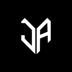 JA letter logo design on Black background. JA creative initials letter logo concept. JA letter design.
