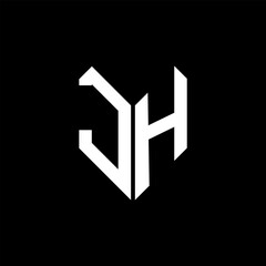 JH letter logo design on Black background. JH creative initials letter logo concept. JH letter design.
