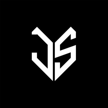 JS letter logo design on Black background. JS creative initials letter logo concept. JS letter design.
