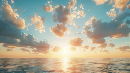 Poster Beautiful cloudscape over the sea, sunrise shot © Nijat