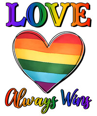 LGBT Love Always Wins Sublimation PNG