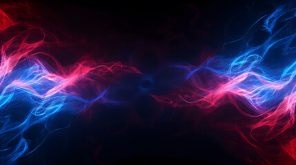 Vibrant Abstract Wavy Light Trails on Dark Background