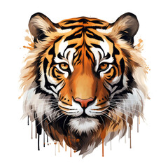 tiger head on a transparent background