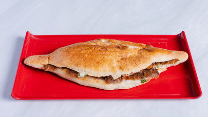 Doner kebab top view isolated