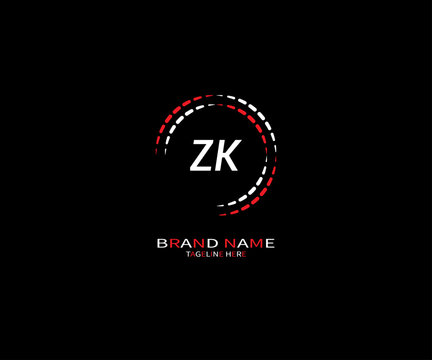 ZK letter logo creative design with vector graphic, ZK simple and modern logo.