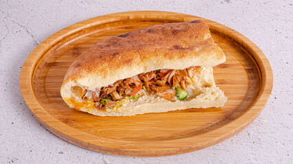 Doner kebab top view isolated