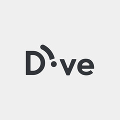 Vector dive minimal text logo design