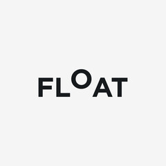 Vector float minimal text logo design