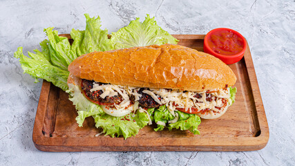 Kofta doner kebab on tray