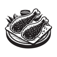 Juicy Chicken Drumsticks Silhouette - Download Today - Chicken Drumsticks Illustration - Chicken Drumsticks Vector