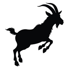goat silhouette isolated on white