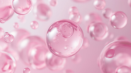 Pink Bubbles Collagen Serum Rejuvenating Skincare for Youthful Radiance Beauty concept