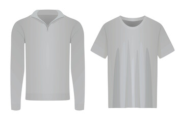 V neck long sleeve t shirt and short sleeve t shirt. vector