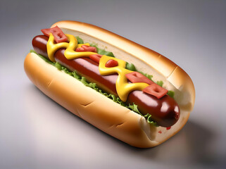 Close up of a hot dog with copy space