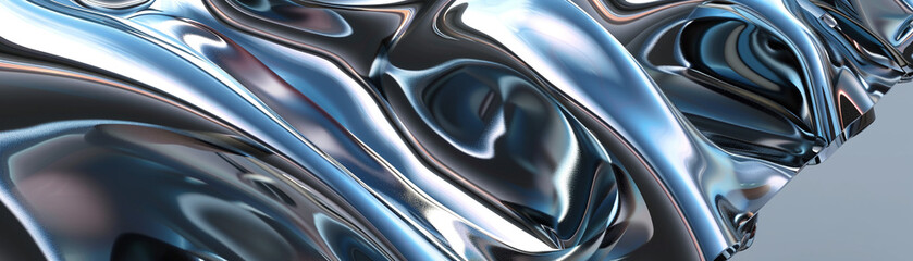 Abstract forms that appear to be melting like acid under a shiny surface, Futuristic , Cyberpunk