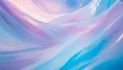 Obraz premium Smooth waves of pastel blues, pinks, and purples creating a calming abstract artwork.